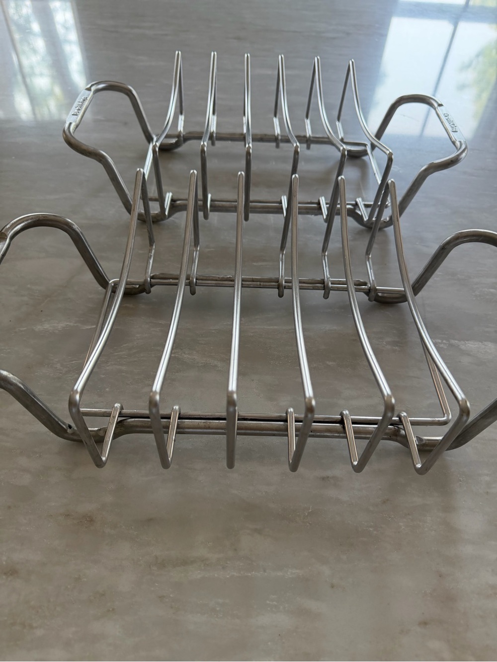 Broil King Stainless Steel Rib Rack Roast Holders- Silver